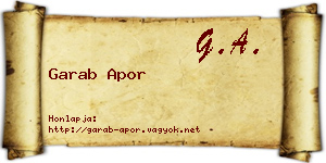 Garab Apor névjegykártya